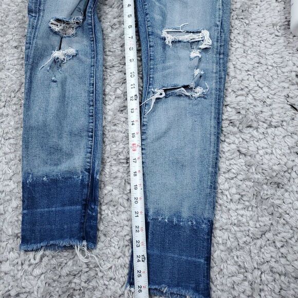 Agolde Ruby Super High Rise Premium Slim Straight Jeans Outsider Size 26 Blue - Picture 16 of 16